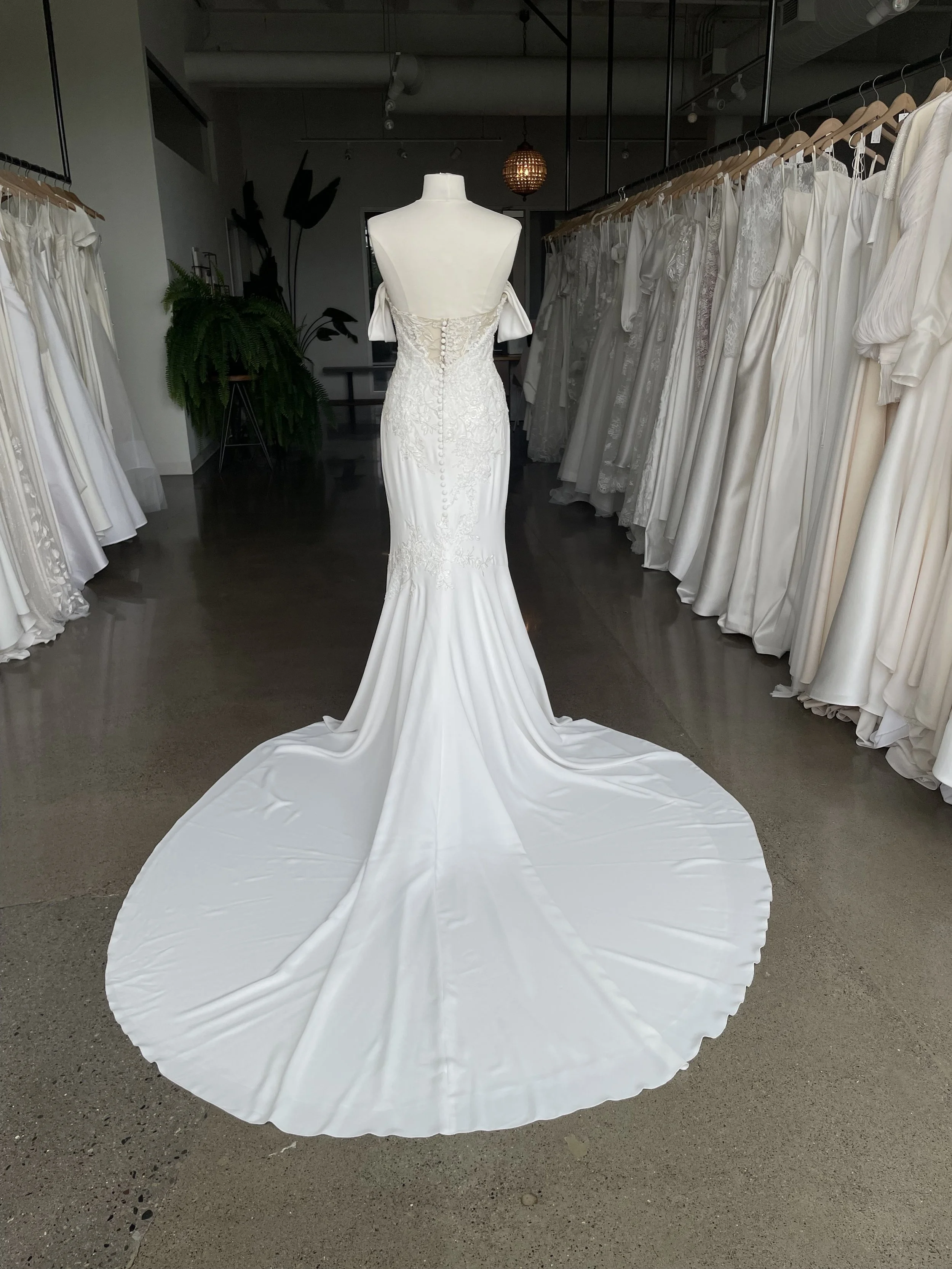 PRONOVIAS ウェディングドレス DANTE クレープ生地 スペイン製 Dante Wedding Dress By Pronovias at Precious Memories
